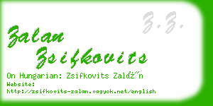 zalan zsifkovits business card